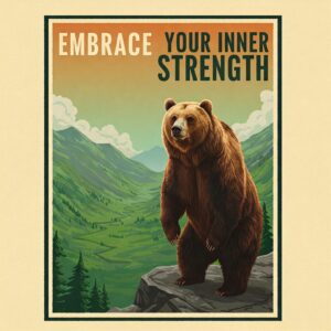 Embrace Your Inner Strength - Motivational Bear AI Art Print