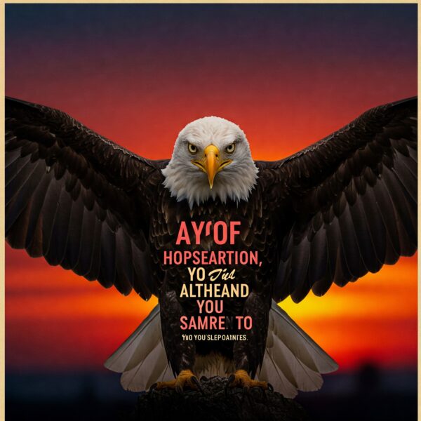 Powerful Eagle Motivational Poster - Inspiring AI Digital Art Print